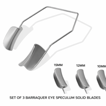3 Pcs Barraquer Wire Speculum Set Small, Medium, & Large, with 2 Solid Blades Ophthalmic Surgical Instruments