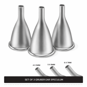 3 Pcs Gruber Ear Specula Set Small, Medium, & Large ENT Diagnostic Speculum Surgical Instruments