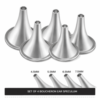 4 Pcs Boucheron Ear Specula Set Small, Medium, Large & X-Large ENT Diagnostic Speculum Surgical Instruments