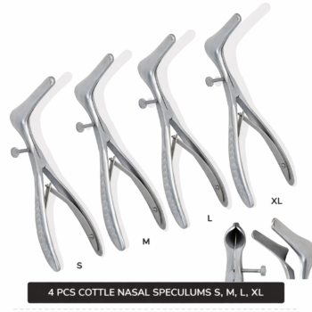 4 Pcs Cottle Nasal Speculum Set With Set Screw Small, Medium, Large, & X-Large Blades