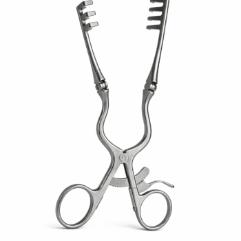 Beckman-Weitlaner Retractor With Hinged Blades 3X4 Prong Sharp 9.00″