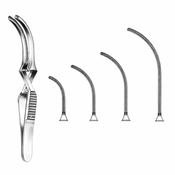 Debakey Bulldog Clamp, Cross Action, Curved, 10.5 cm, 4.5 cm Tips