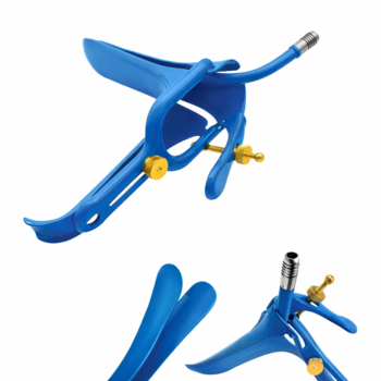 Grave Vaginal Speculum Large LLETZ LEEP Blue Teflon Cover