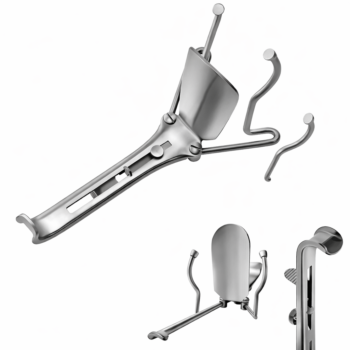 Guttmann Vaginal Speculum 9″ (22.9 cm) Long, 4″ (10.2 cm) x 1 38″ (3.5 cm) Solid Center Blade