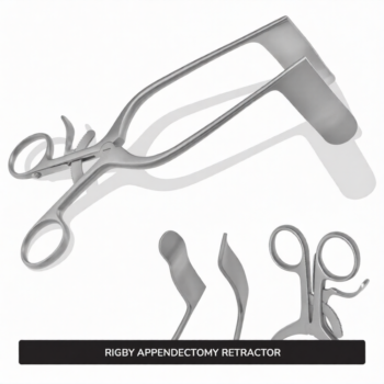 Rigby Appendectomy Retractor 7″ (17.8 cm) Long, 79″ (2 cm) x 2 34″ (7cm) Blades With Grip Lock Handle