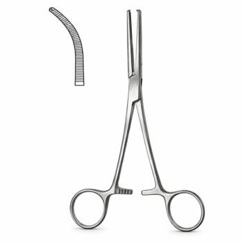 Rochester Ochsner Forceps, 1 X 2 Teeth Curved 6.25″