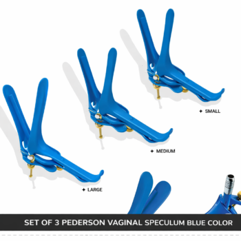 Set of 3 Pcs Pederson Vaginal Speculum LLETZ LEEP Blue Teflon Cover