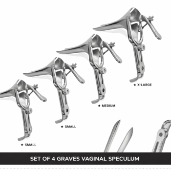Set of 4 Pcs Grave Vaginal Speculum Small, Medium, Large, & X-Large OBGyne Surgical