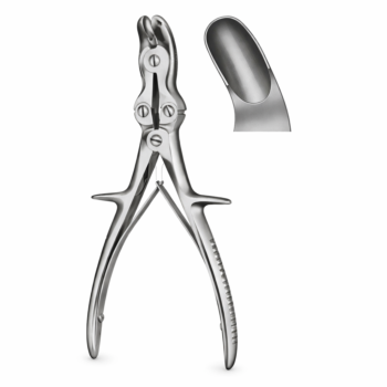 Stille-Luer Rongeur Curved, 8.75″(22.2cm), Straight Jaws, 9mm X 15mm